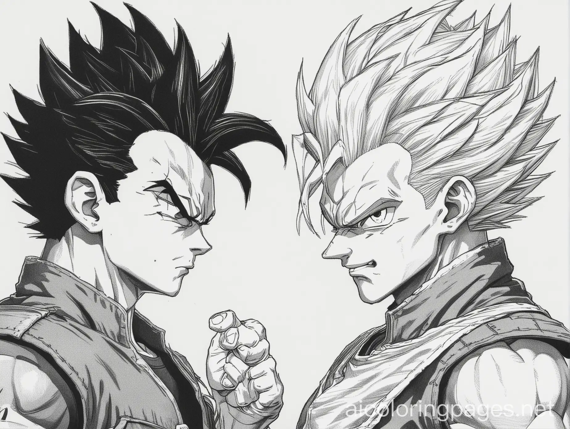 Anime-Dragon-Ball-Vegeta-vs-Trunks-Coloring-Page