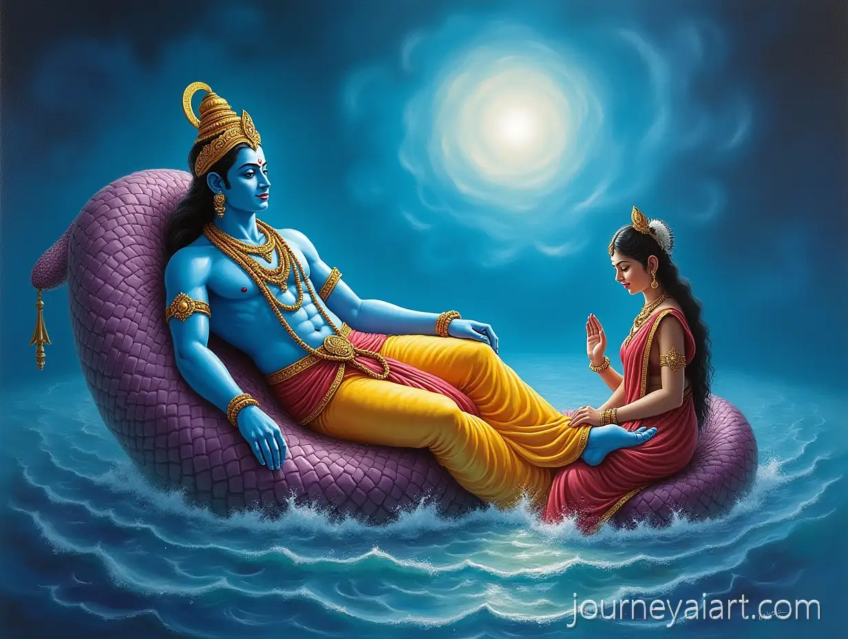 Lord-VishnuVishnu-Reclining-on-Ananta-Reclining-on-Ananta-Shesha-with-Goddess-Lakshmi-in-Cosmic-Ocean-of-Milk