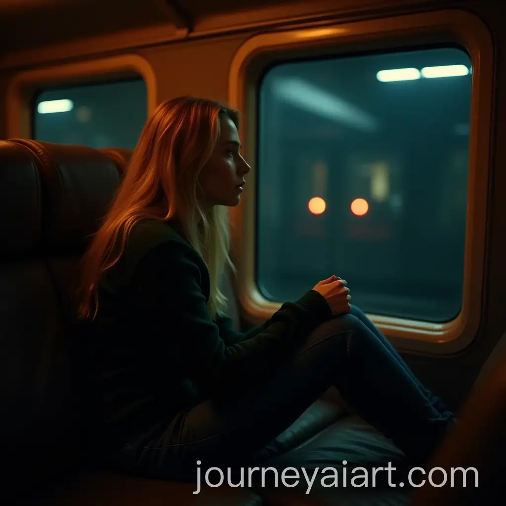 Young-Woman-in-Dark-Green-Sweater-on-Night-Train-Moody-Cinematic-Scene