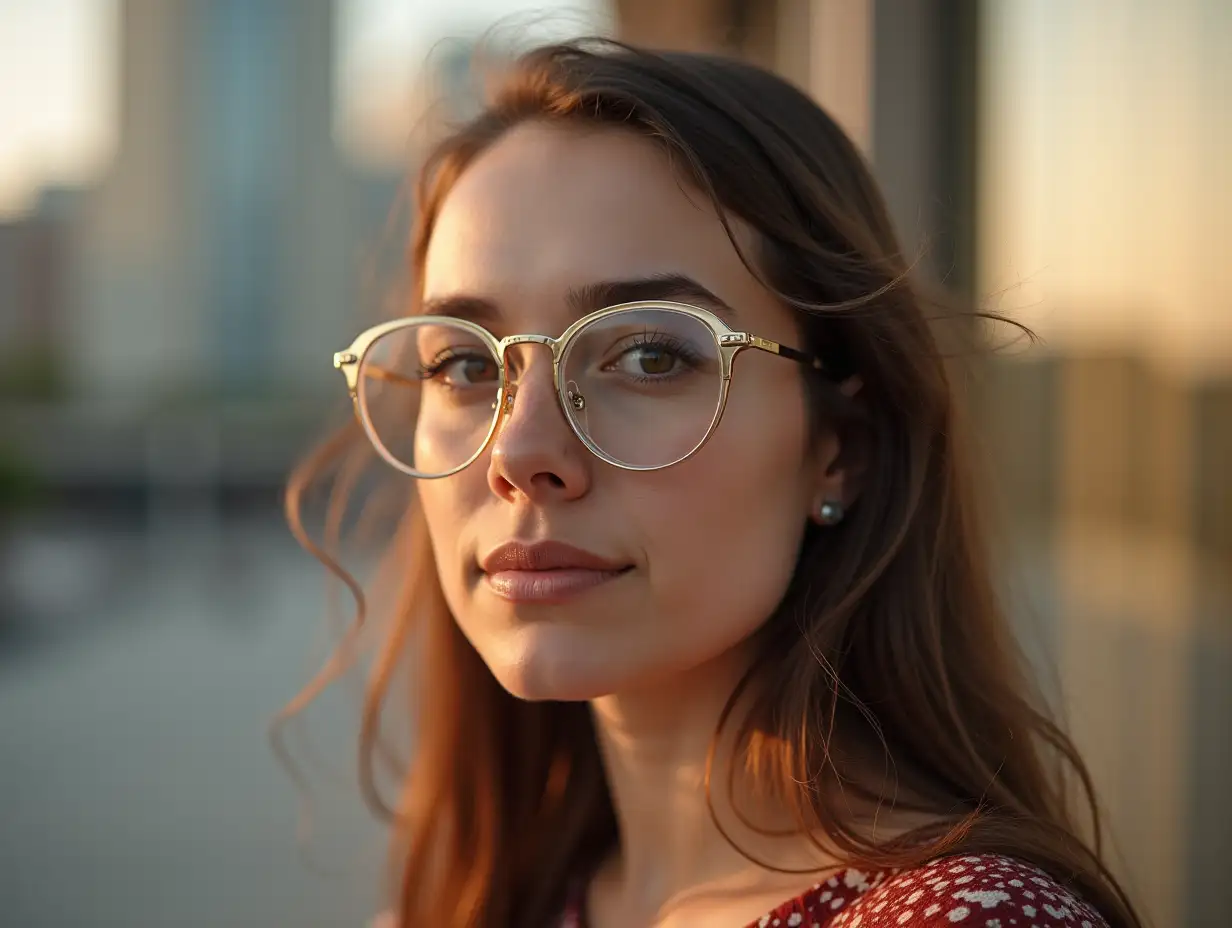 Woman-in-Glasses-Posing-for-Portrait-Photography