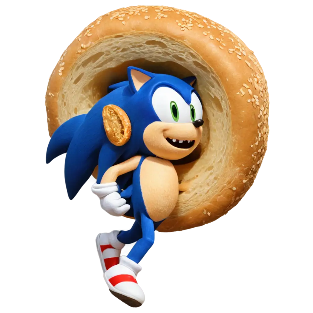 PNG-Image-of-Fat-Sonic-Running-Behind-a-Bread-Playful-and-Creative-Concept