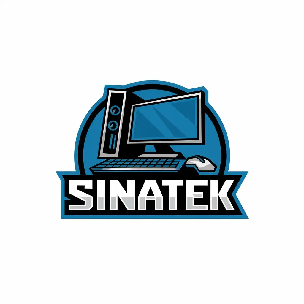 LOGO-Design-for-Sinatek-Gaming-Computer-Theme-with-Tech-Industry-Appeal