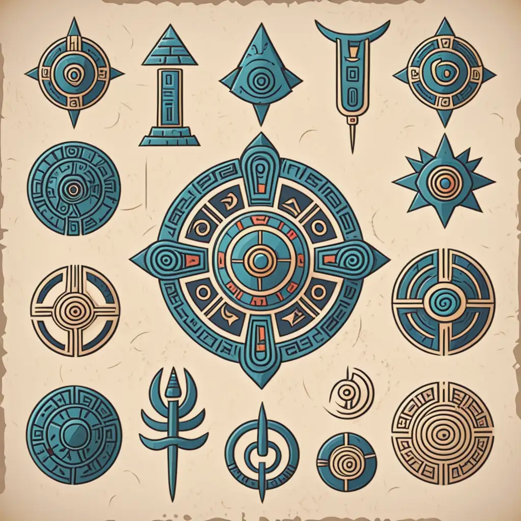 Vibrant Animated Ancient Symbols in Mystical Setting