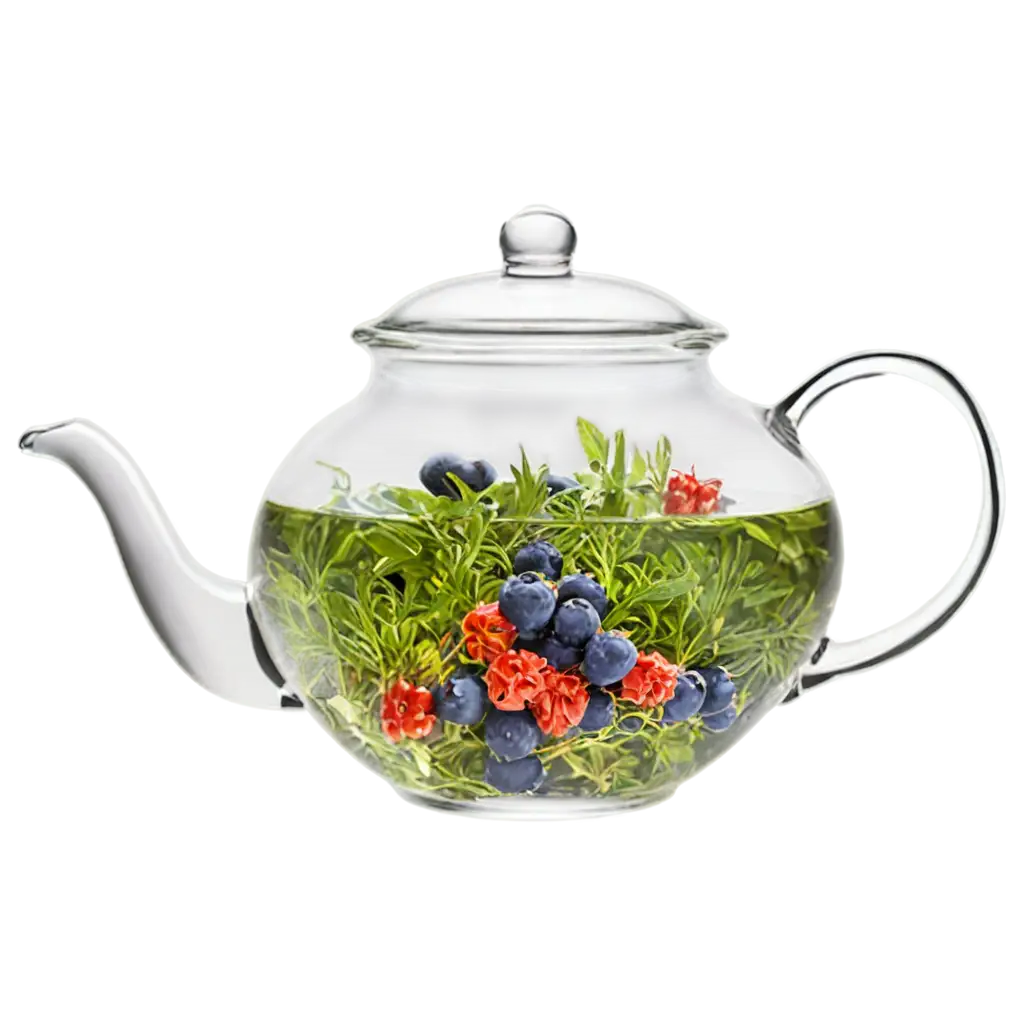 Creative-Transparent-Teapot-with-Herbs-and-Berries-HighQuality-PNG-Image-for-Versatile-Use