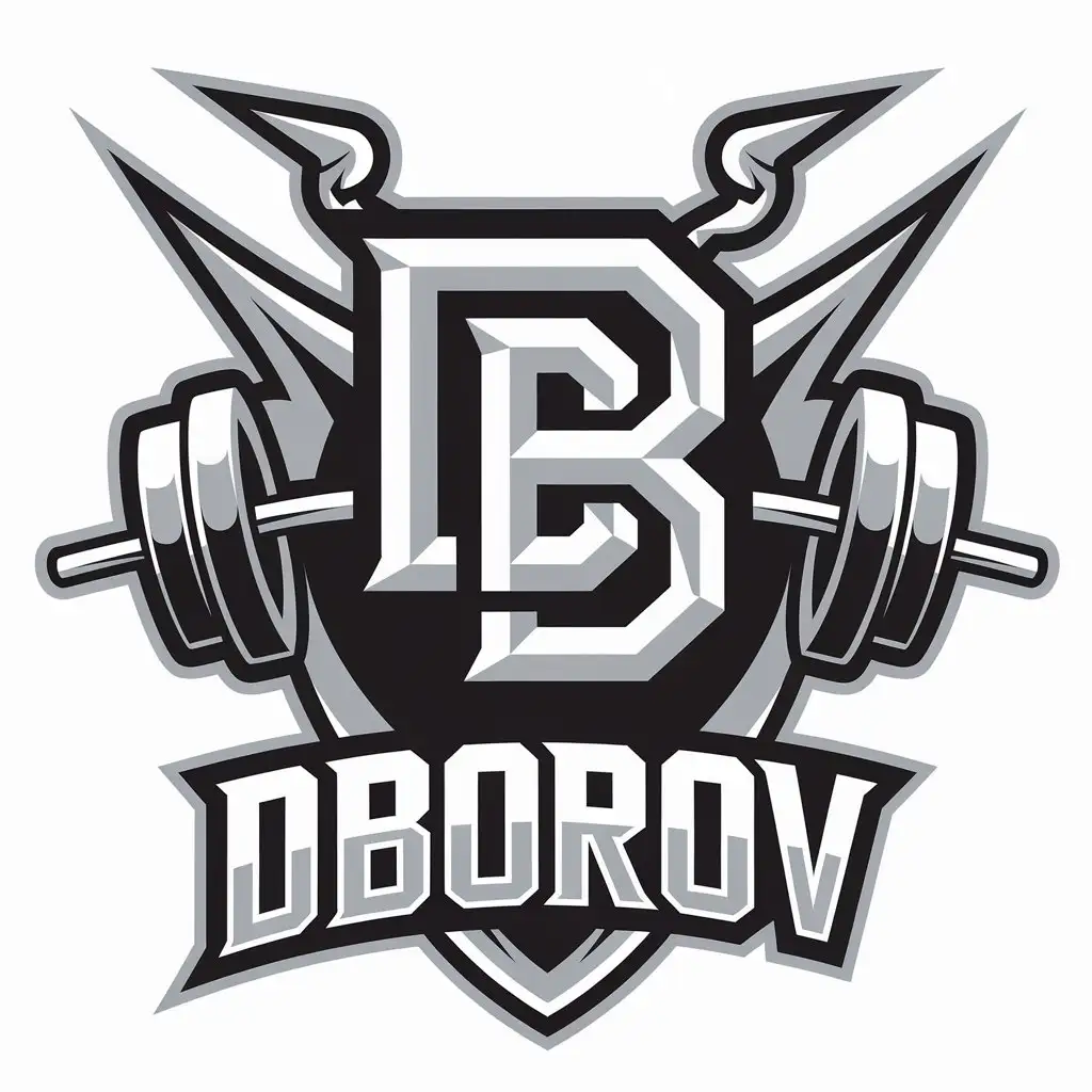 a vector logo design,with the text "DBorov", main symbol:DB,complex,be used in Sports Fitness industry,clear background