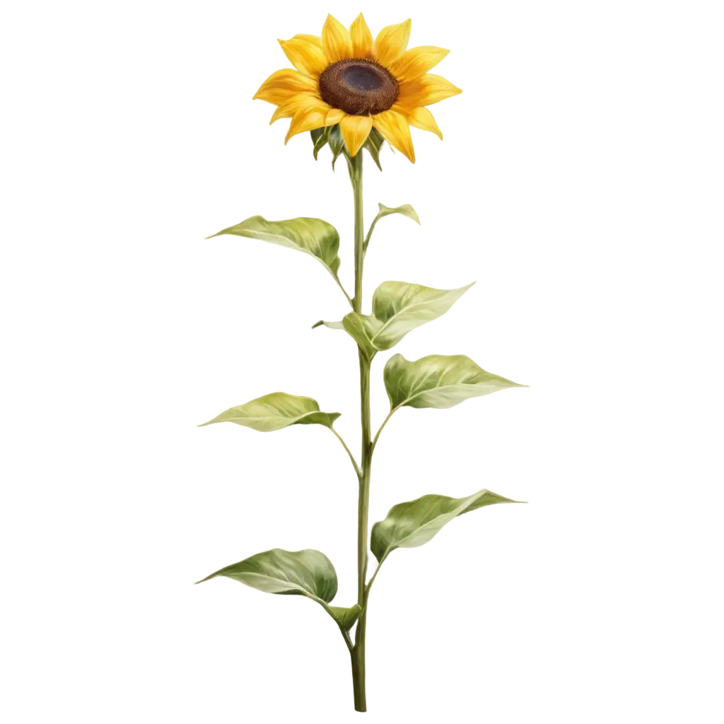 HighQuality-PNG-Sunflower-Oil-Painting-with-Yellow-Petals-Isolated-on-WhitePNG-Image-SEO-Analysis-Background