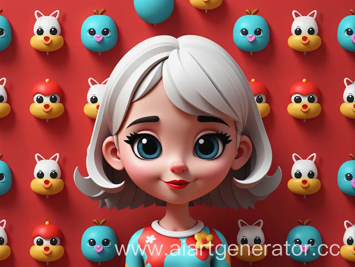 good girl, pattern, 3d, cartoon style, high resolution