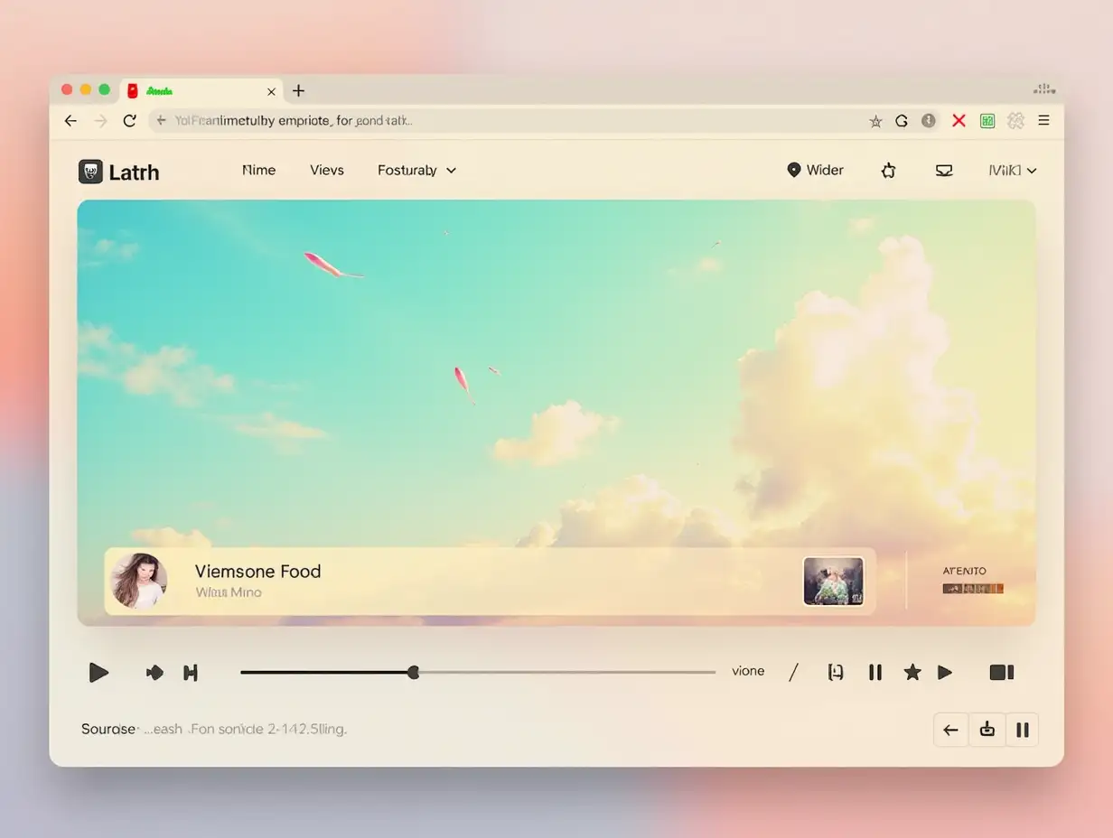 Lofi-Style-Artistic-Music-Player-UI-for-Desktop-with-Warm-Color-Scheme