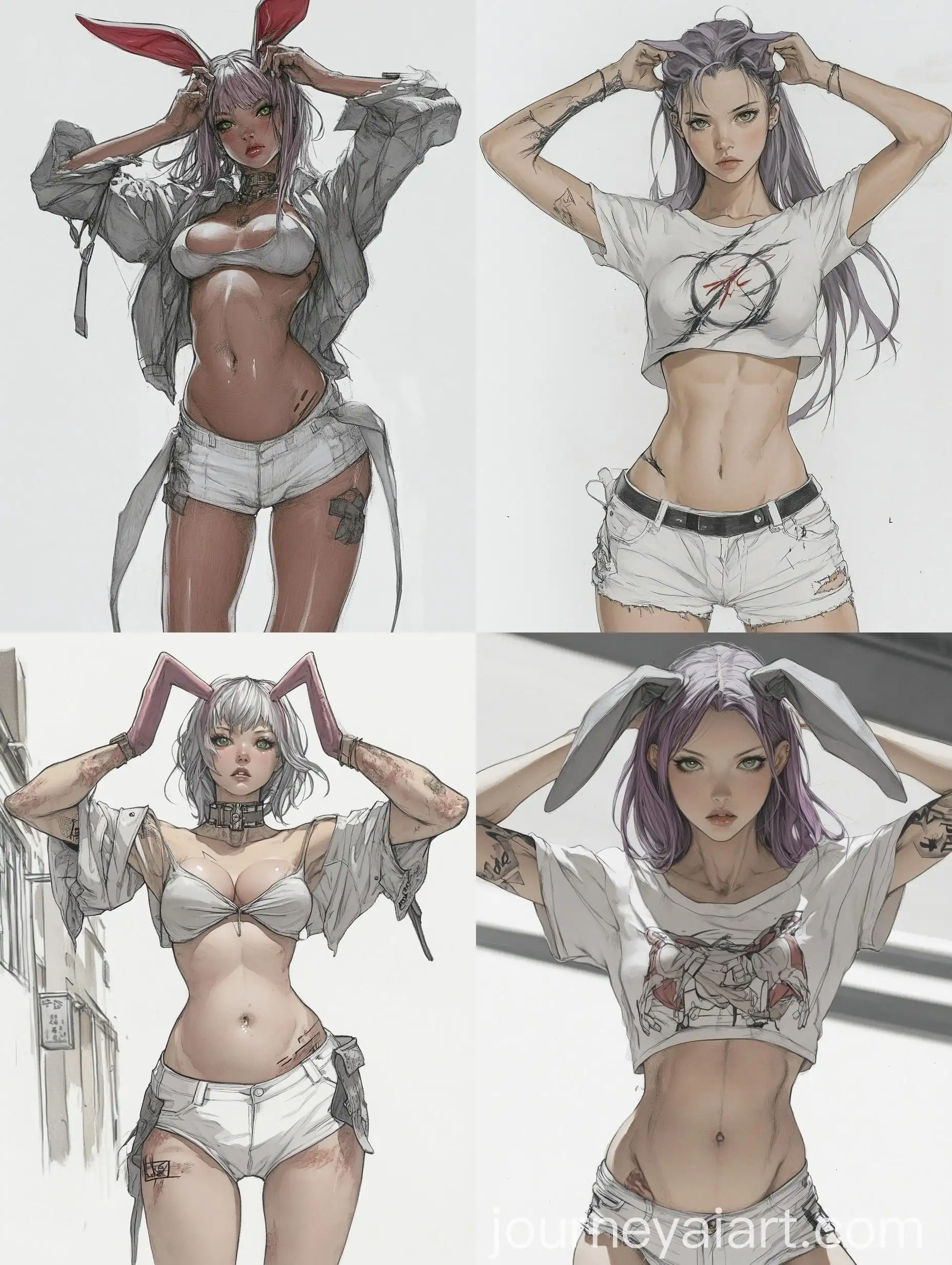 Young-Woman-in-Urban-Street-Fashion-with-Rabbit-Ear-Gesture