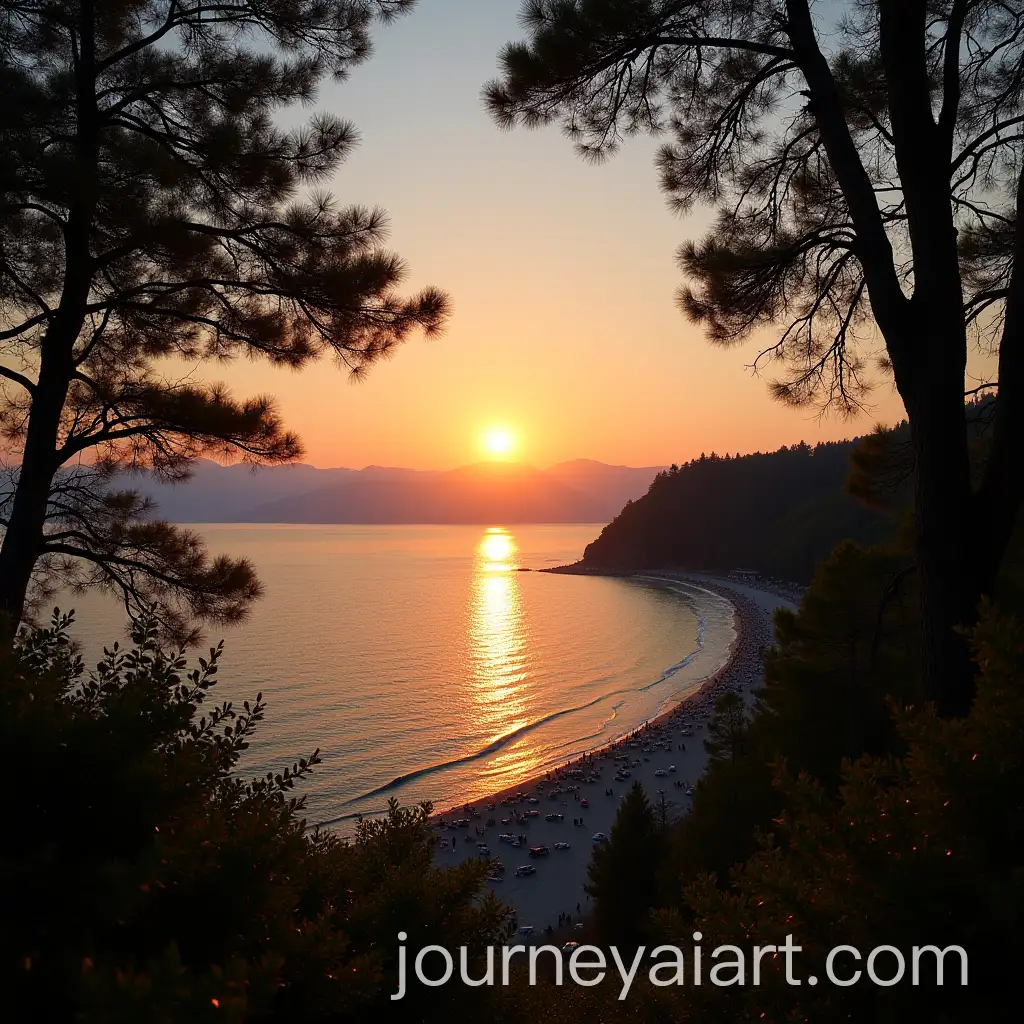 Sunset-Over-Seafront-in-a-Turkish-Coastal-Town