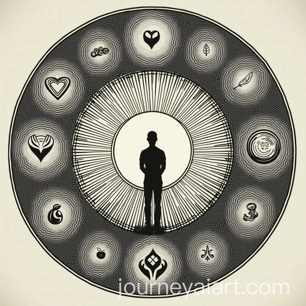 Person-Surrounded-by-Radiating-Circles-with-Symbolic-Elements