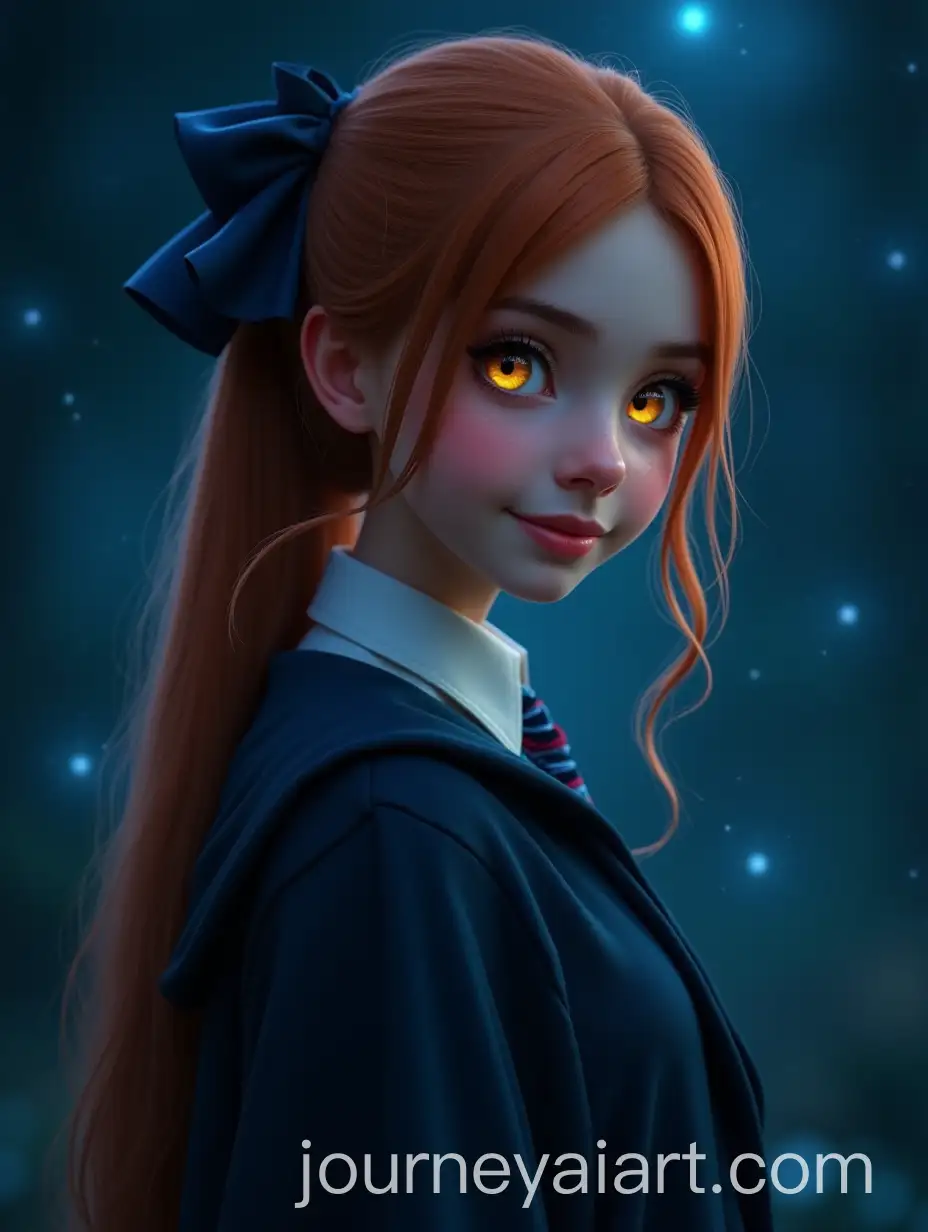 Teenage-Witch-in-Starry-Night-with-Blue-Hogwarts-Uniform