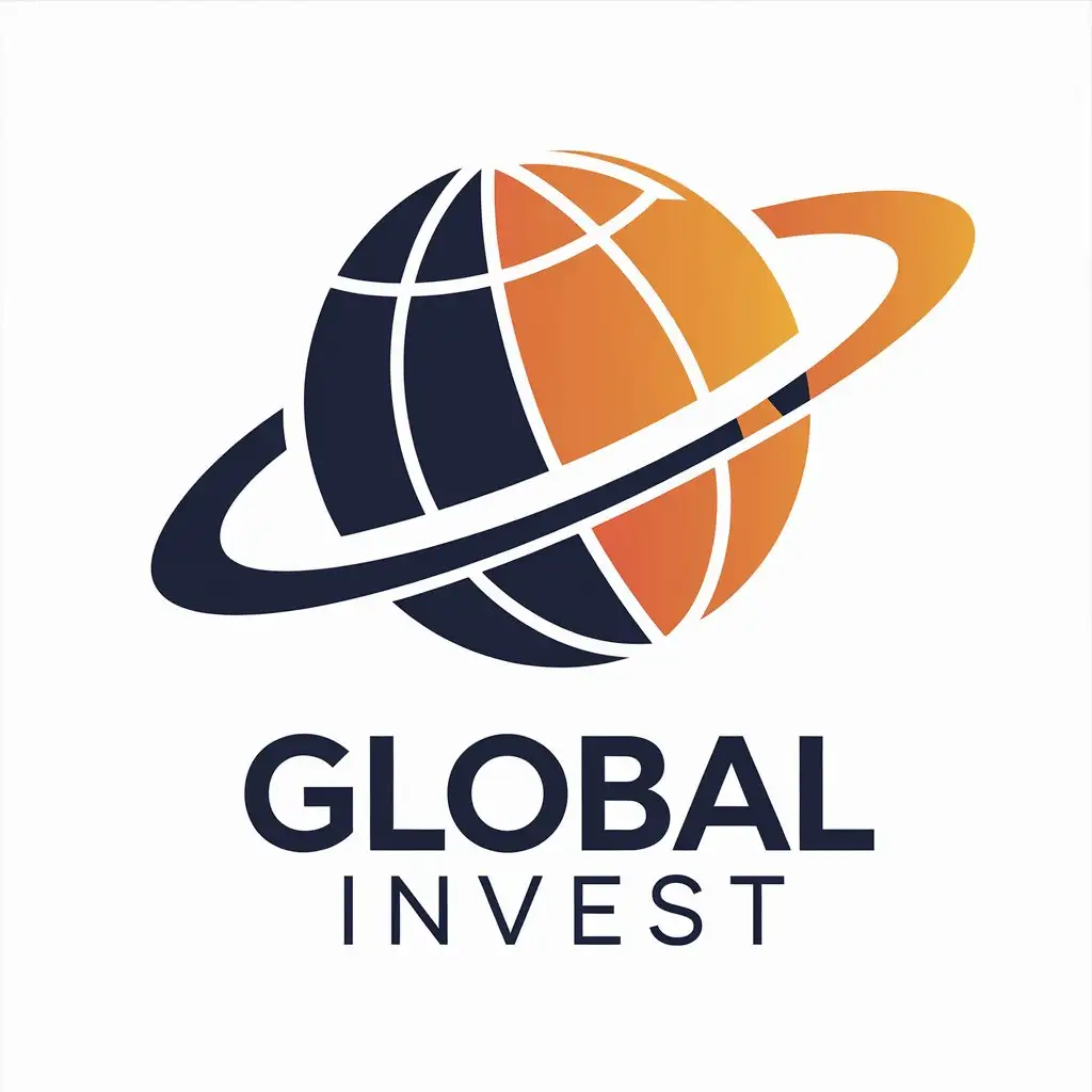 a vector logo design,with the text "Global invest", main symbol:Planet,Moderate,be used in Finances industry,clear background