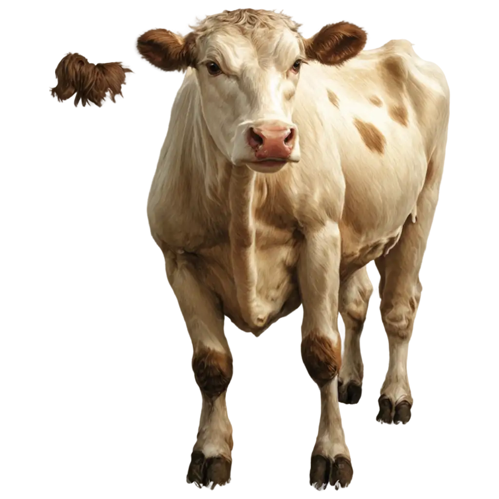 White-Standing-Cow-with-Front-Face-PNG-HighQuality-Transparent-Image-for-Versatile-Use