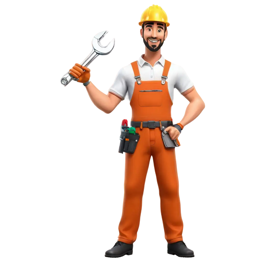 handyman with machinery for the hardware workers as a illustration