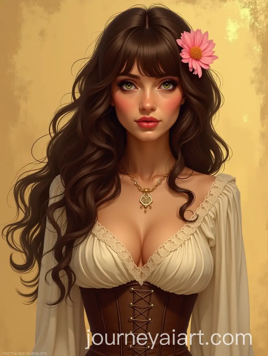 Concept-Art-of-a-Sassy-Gypsy-Woman-with-Long-Hazelnut-Hair-and-Green-Eyes