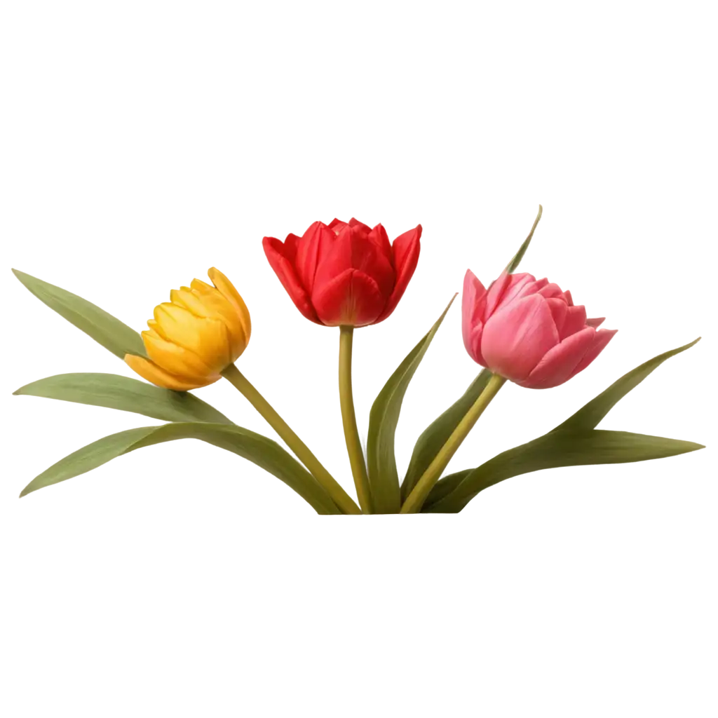 A circular bouquet of vibrant flowers featuring red and pink roses, yellow daisies, and multicolored tulips, arranged in a Twibbon design, petals with clear and distinct edges, surrounded by soft green foliage, simple light-colored background for excellent contrast, high detail in floral textures showcasing the natural beauty of the flowers, soft shadows adding depth, realistic illustration style focusing on graphic design suitability, bright and cheerful appearance emphasizing the freshness of spring, perfect for clear cut-out into a transparent background, sharp edges for easy isolation in designs.