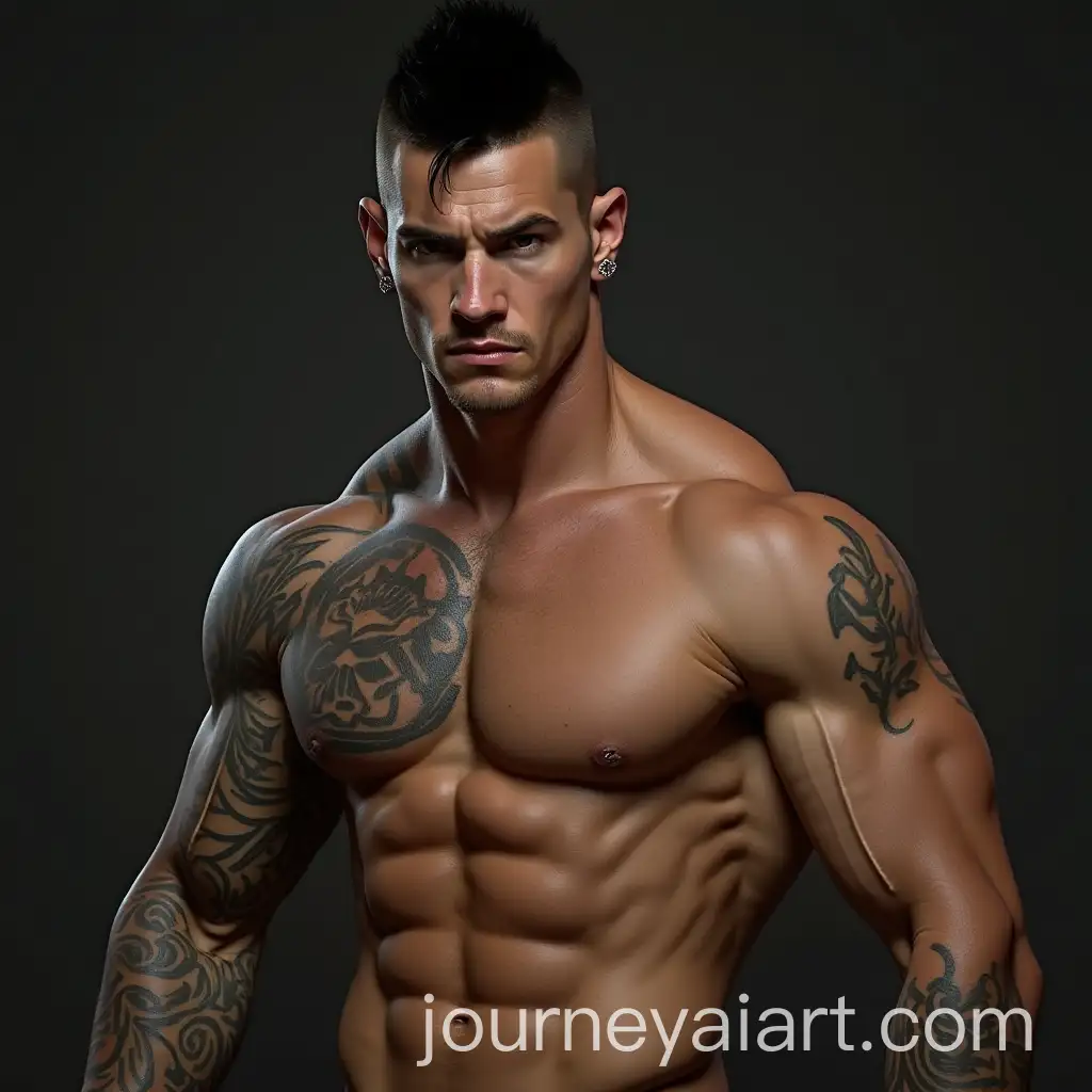 Tattooed-Man-with-Buzz-Cut-and-Intimidating-Look