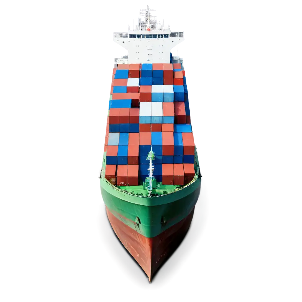 HighQuality-PNG-Image-of-a-Cargo-Ship-with-Containers-Viewed-from-the-Top-Front