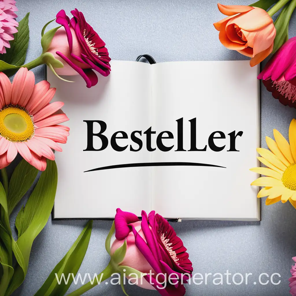 Слово "Bestseller" и цветы