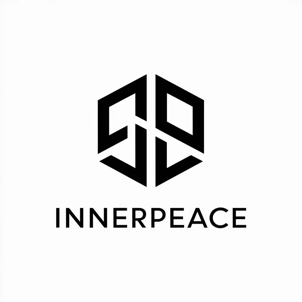 a vector logo design,with the text "INNERPEACE", main symbol:COHESION,Minimalistic,be used in eSports industry,clear background