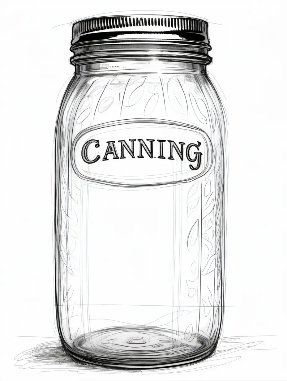 Vintage Canning Jar Sketch for Journal Cover Design