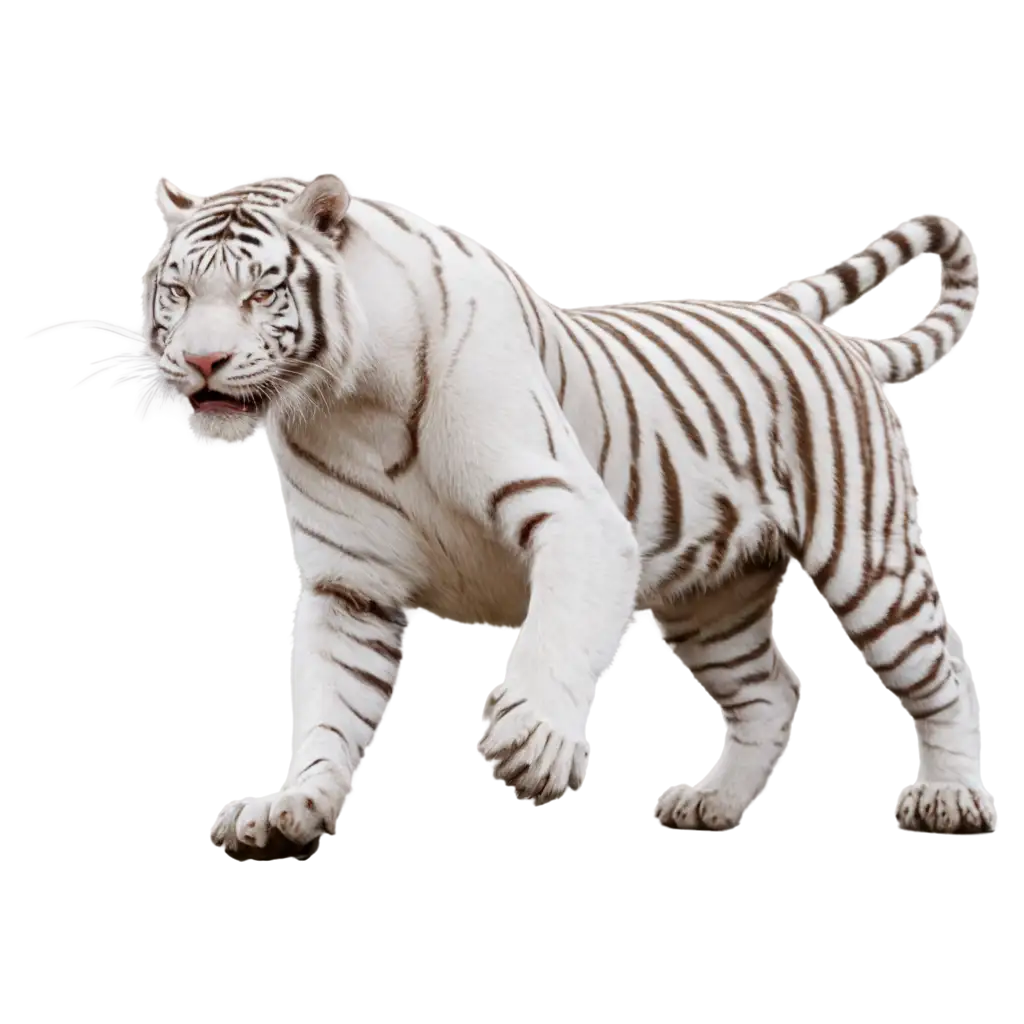 white tiger pouncing