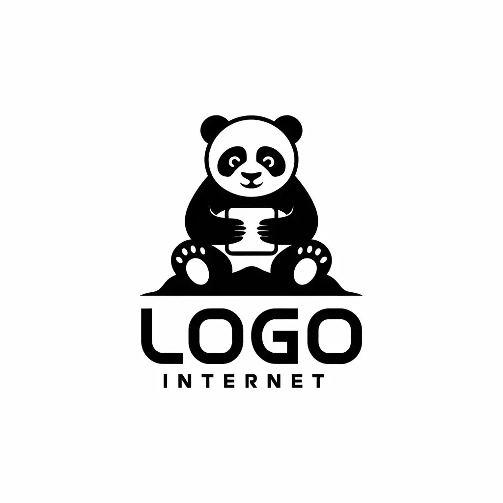 a vector logo design,with the text "logo", main symbol:panda,Moderate,be used in Internet industry,clear background