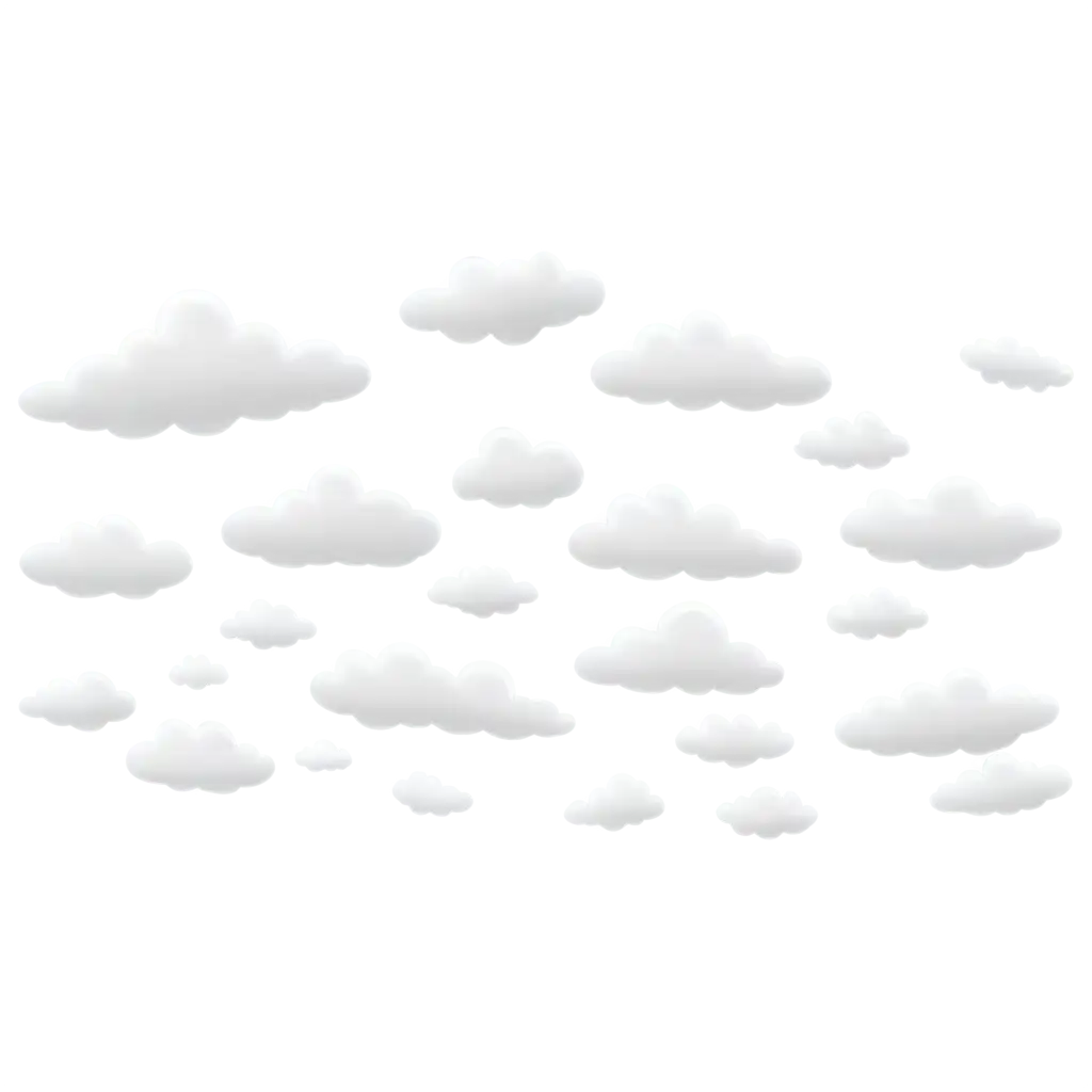 Stylized-Toon-Clouds-PNG-with-Glossy-Finish-Bright-White-Round-Shape-for-Versatile-Use