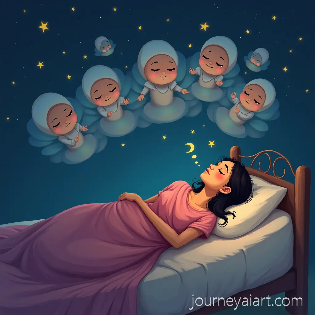 Devotee-Dreaming-of-Smiling-Gopis-in-a-Serene-Bedroom-Setting