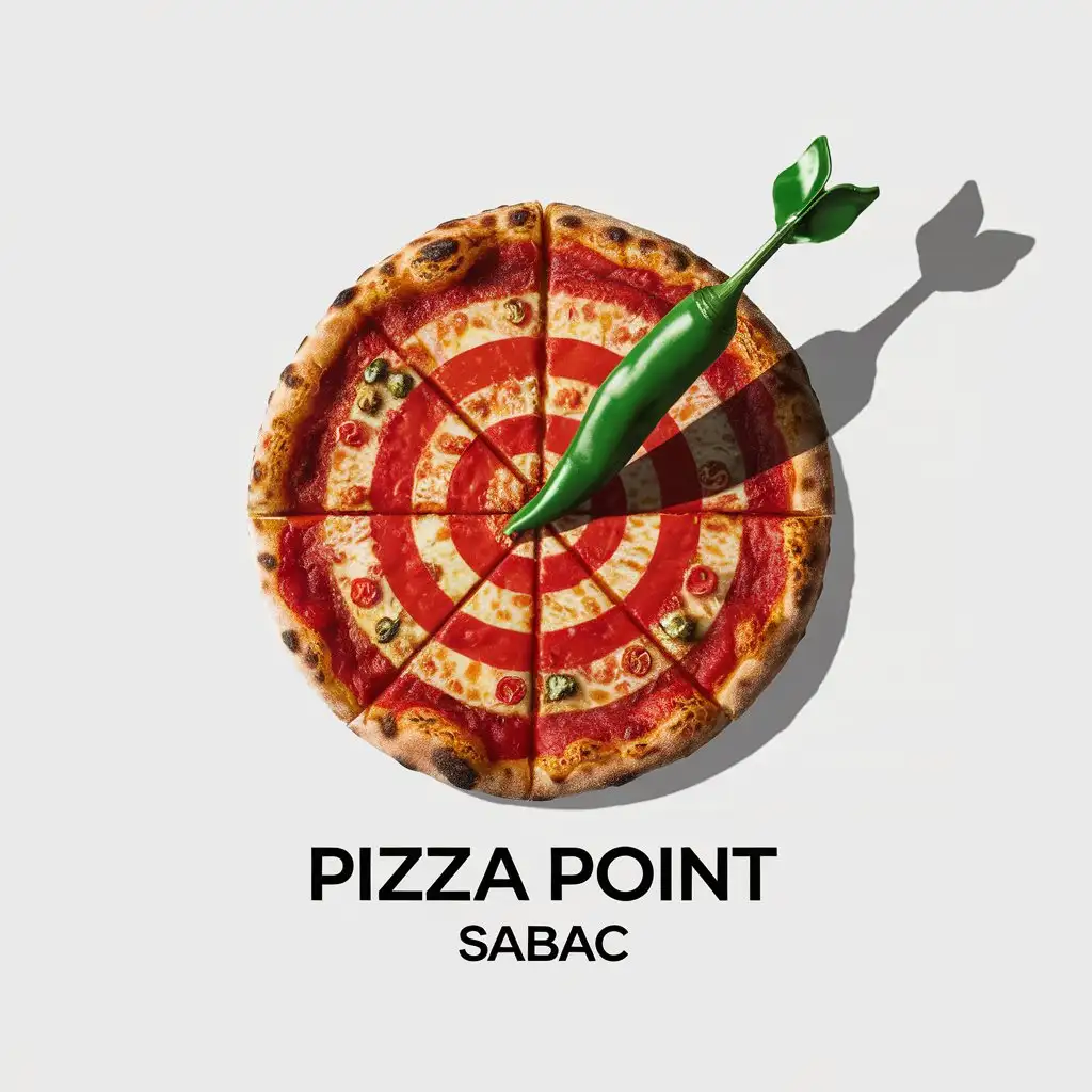 LOGO Design for Pizza Point abac Minimalistic Vector Logo with Vibrant Pizza Bullseye Theme