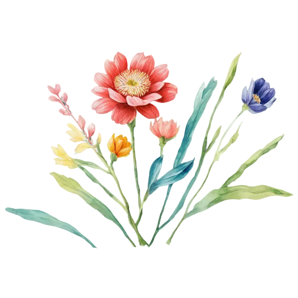 MultiColor-Floral-HandPaint-Flower-PNG-for-Creative-Designs