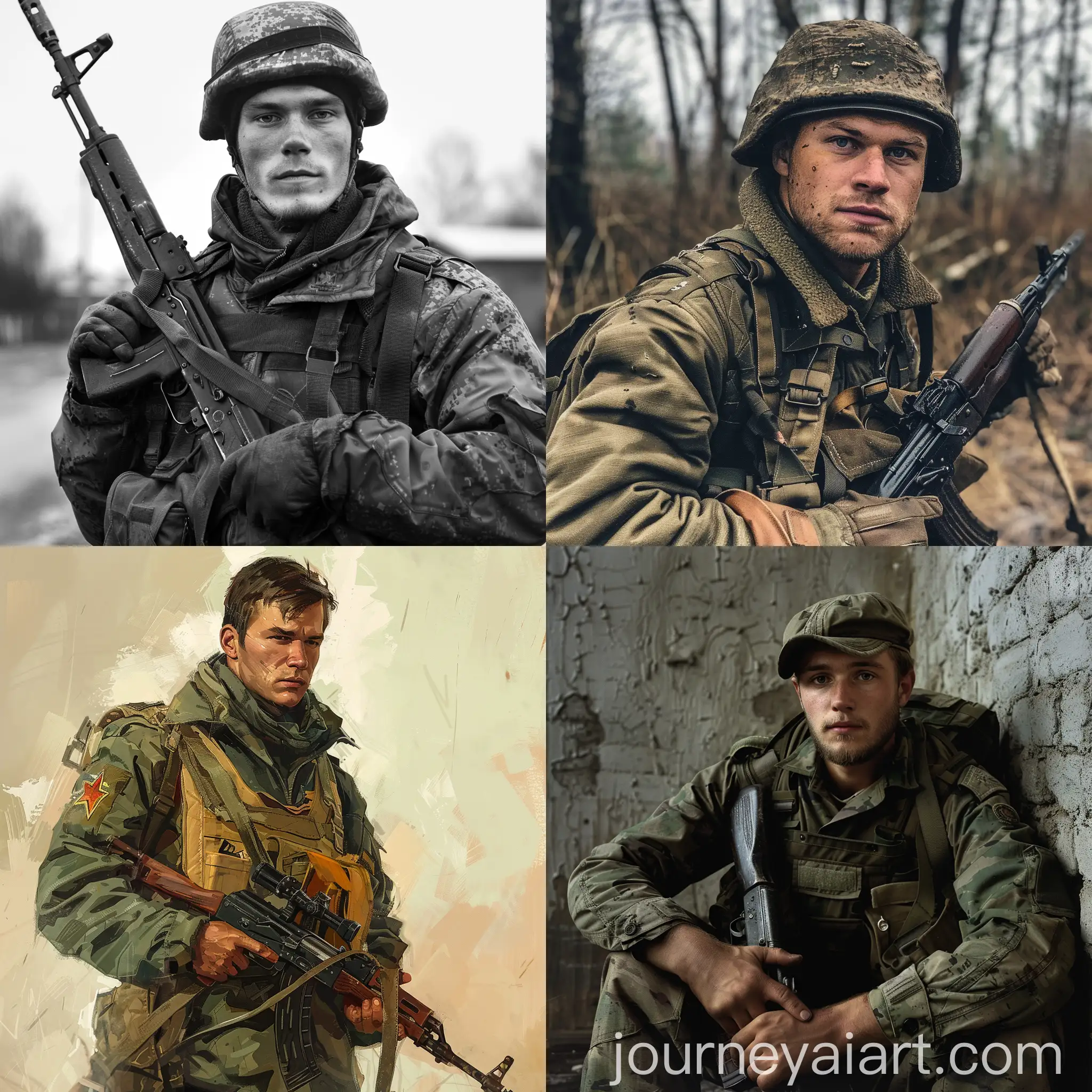 Billy-Harrington-in-Russian-Military-Uniform-with-Automatic-Weapon