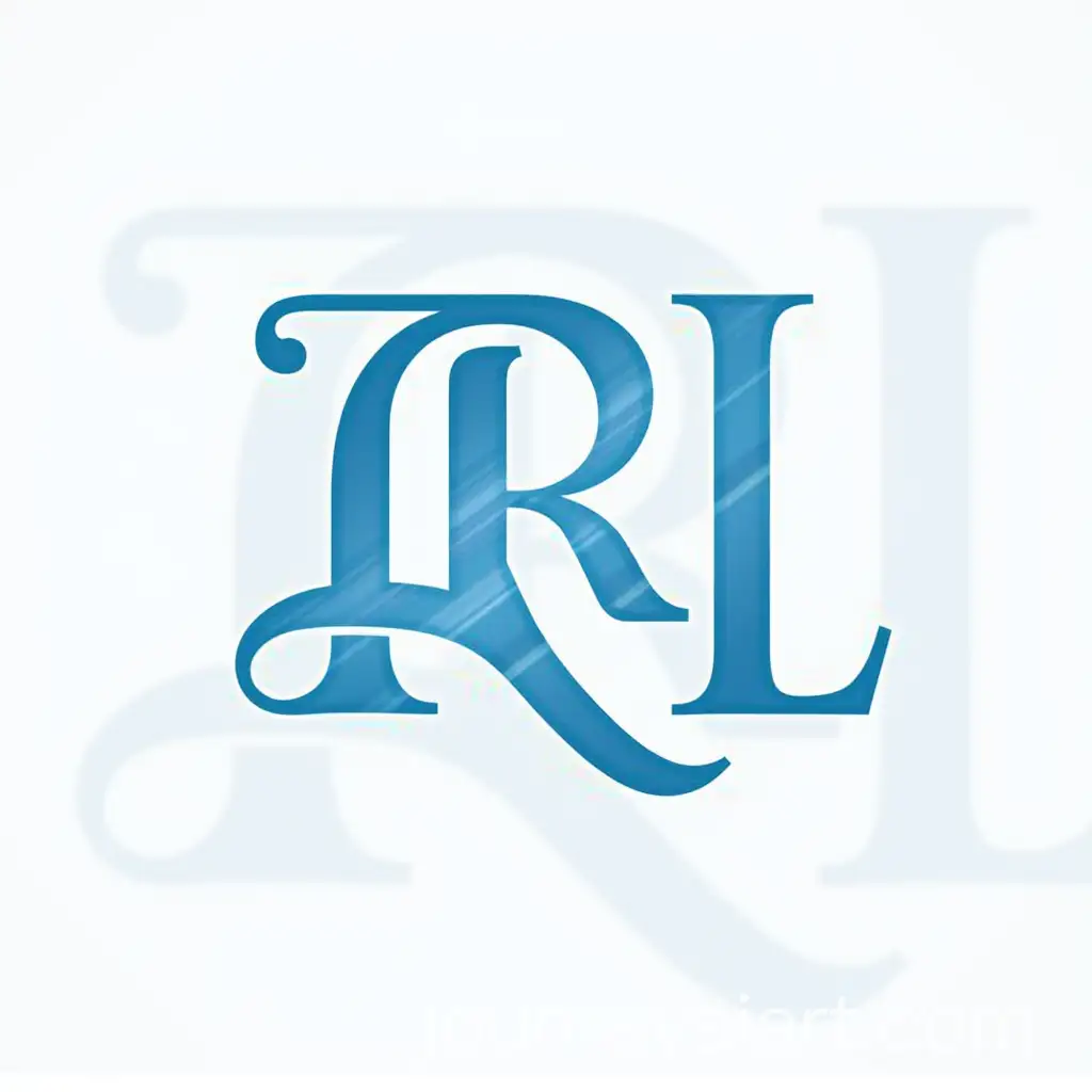 Stylish-RL-Letter-Combination-with-Coat-of-Arms-in-Blue-and-White