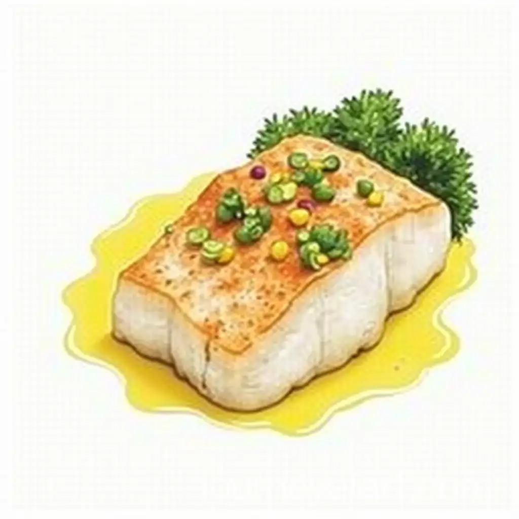 Sea-Bass-with-Coconut-Sauce-Watercolor-Style