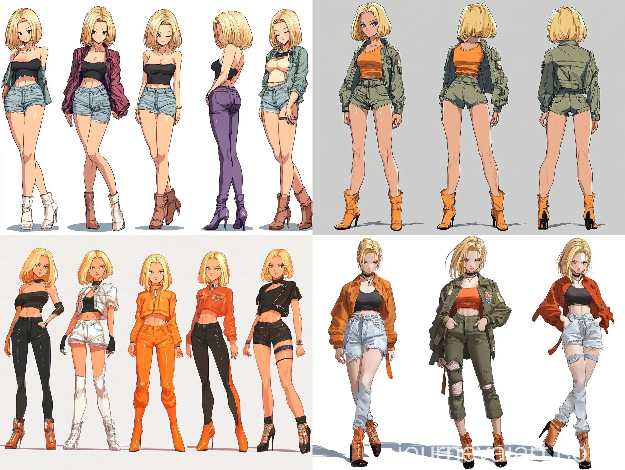 Android-Number-18-in-Modern-Anime-Style-with-Cool-Poses-and-Fashionable-Attire