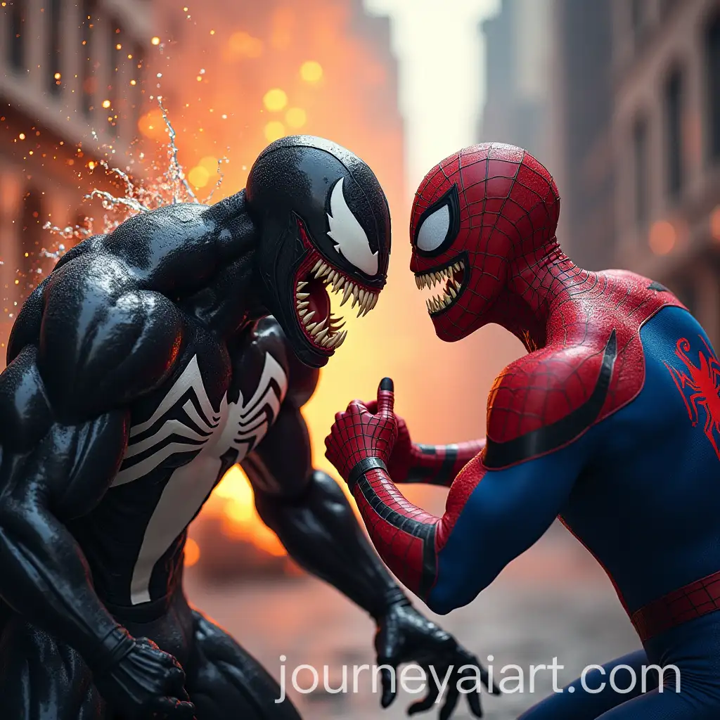 Venom-vsAI-Image-Prompt-Expansion-SpiderMan-Epic-Battle-in-Cityscape