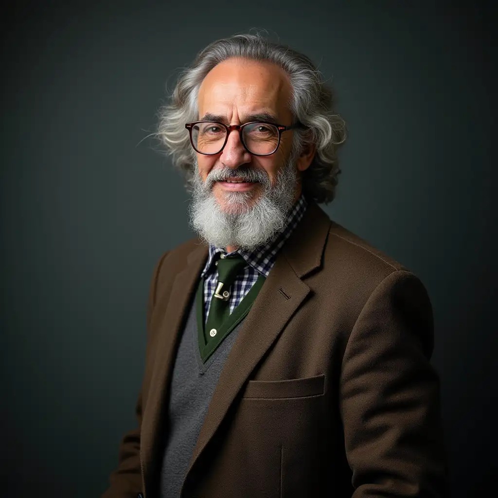 Elderly Syrian Physics Professor Portrait