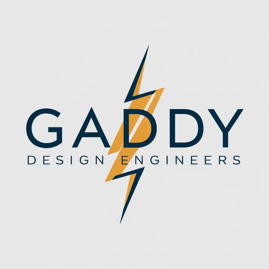 LOGO Design for Gaddy Design Engineers Lightning Bolt with Minimalistic Technology Theme