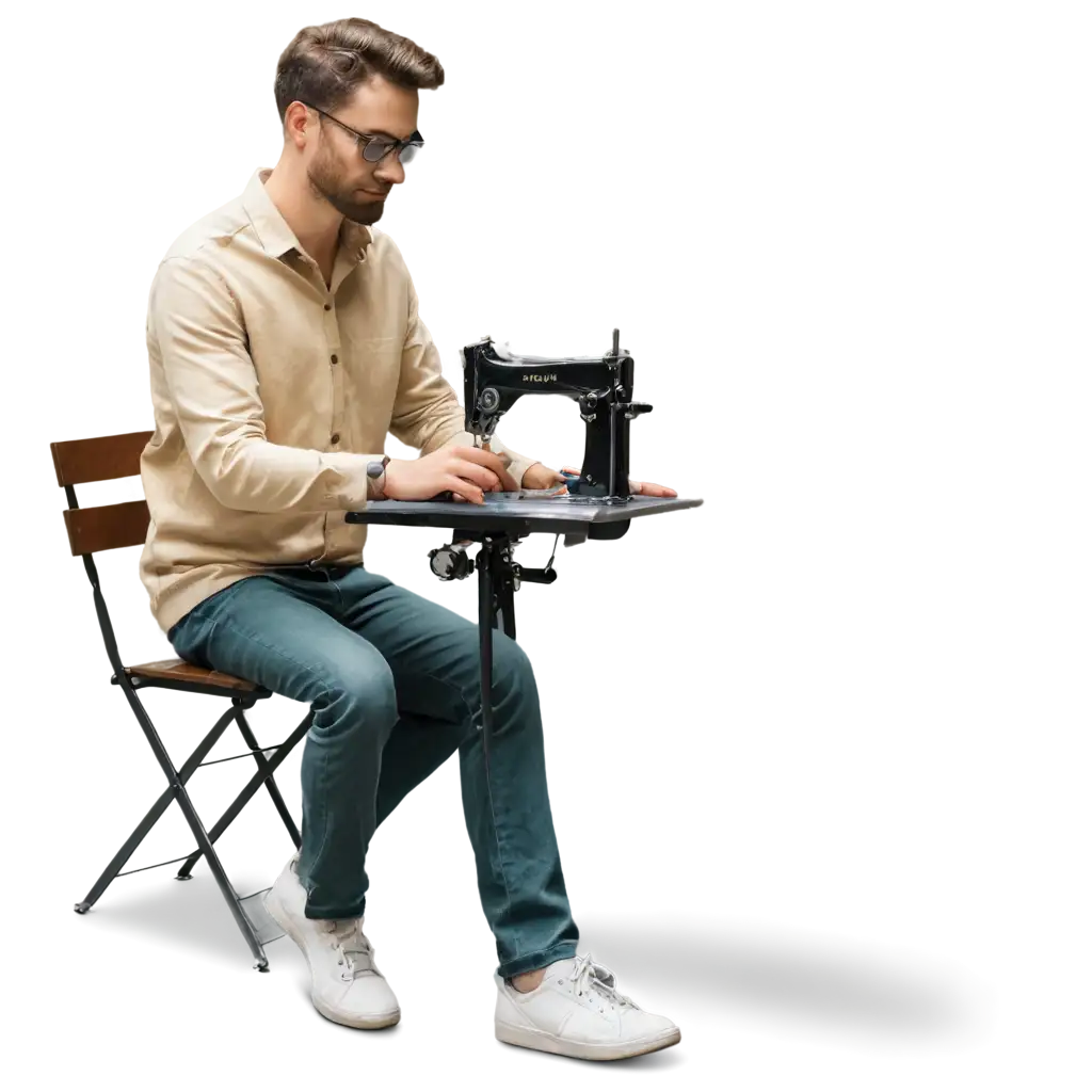 Sewing-Machine-with-Abstract-Man-HighQuality-PNG-Image-for-Creative-Projects