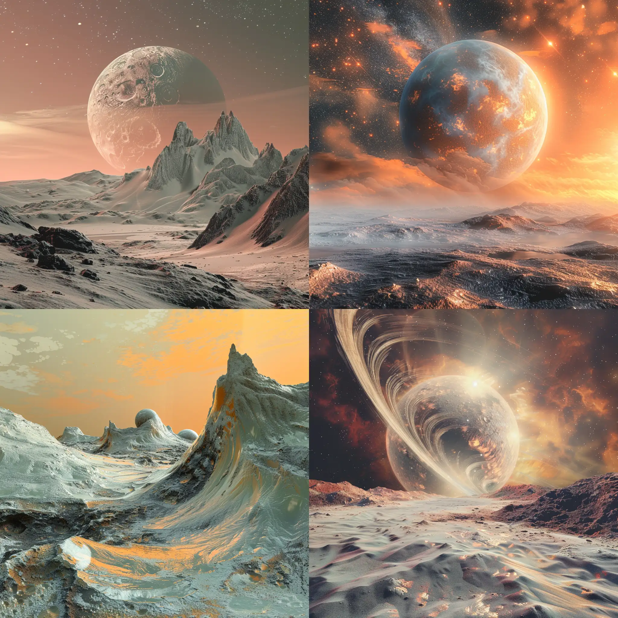 Cosmic-Landscape-on-a-Fantastic-Planet-with-GrayOrange-Sky