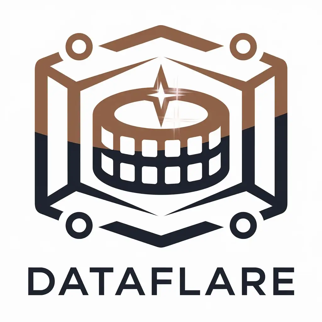 LOGO Design for DataFlare Shining Technology Platform with Data Symbol for Tech Industry