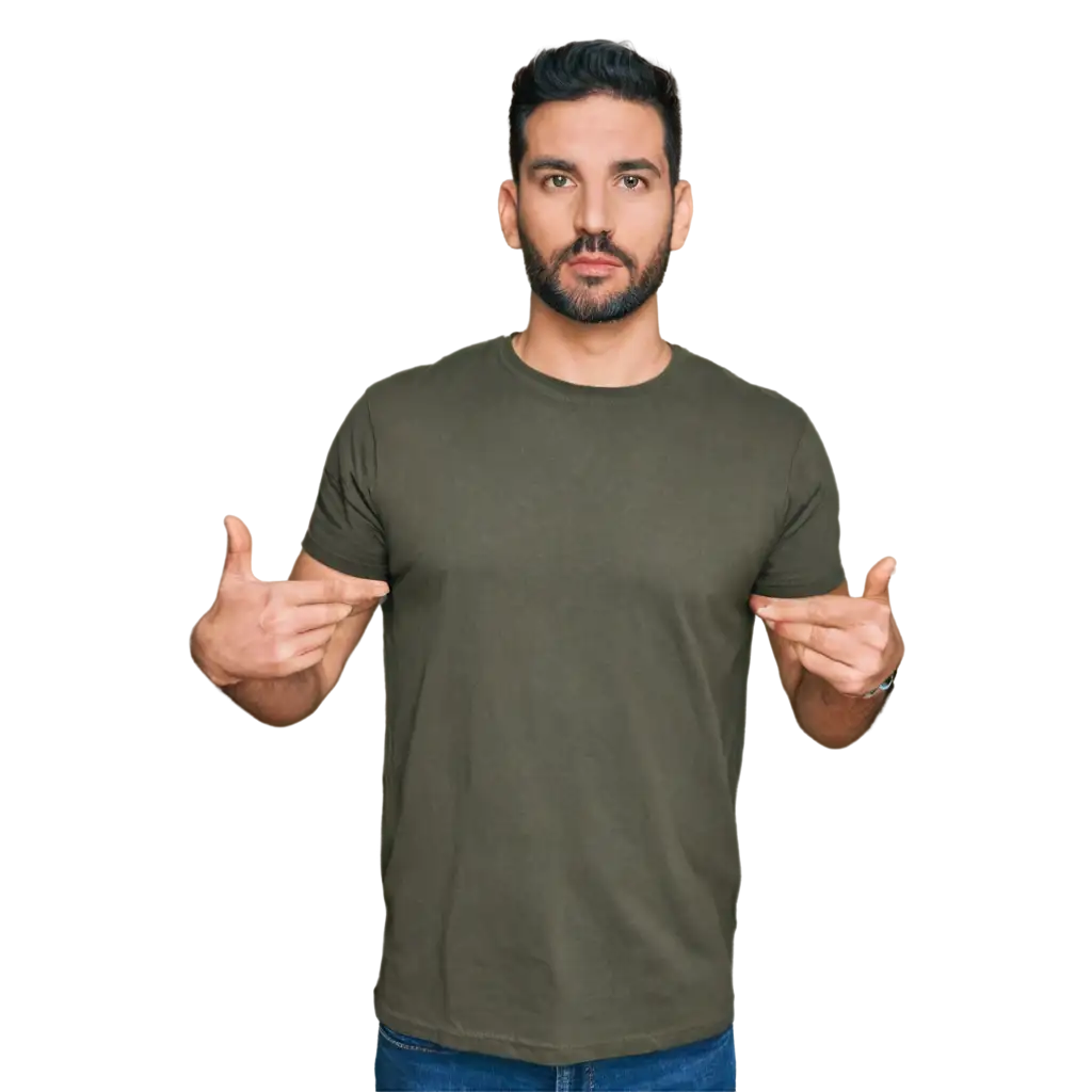 Man-Holding-Blank-Medium-TShirt-PNG-Image-for-Versatile-Use