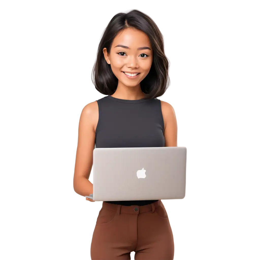 PNG-Illustration-of-a-Sweet-Young-Indonesian-Woman-Working-with-a-Laptop-for-LinkedIn-Profile