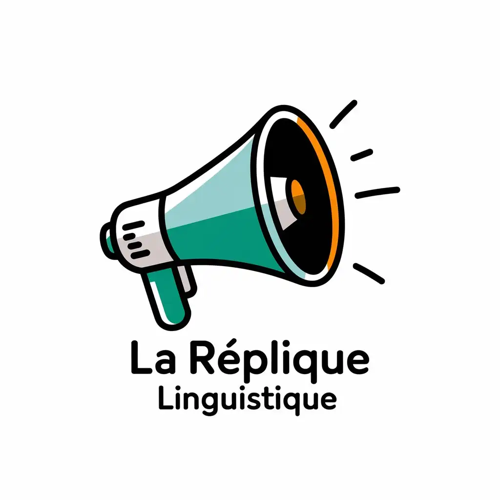 LOGO Design for La Rplique Linguistique Megaphone Symbol for Education Industry with Clear Background