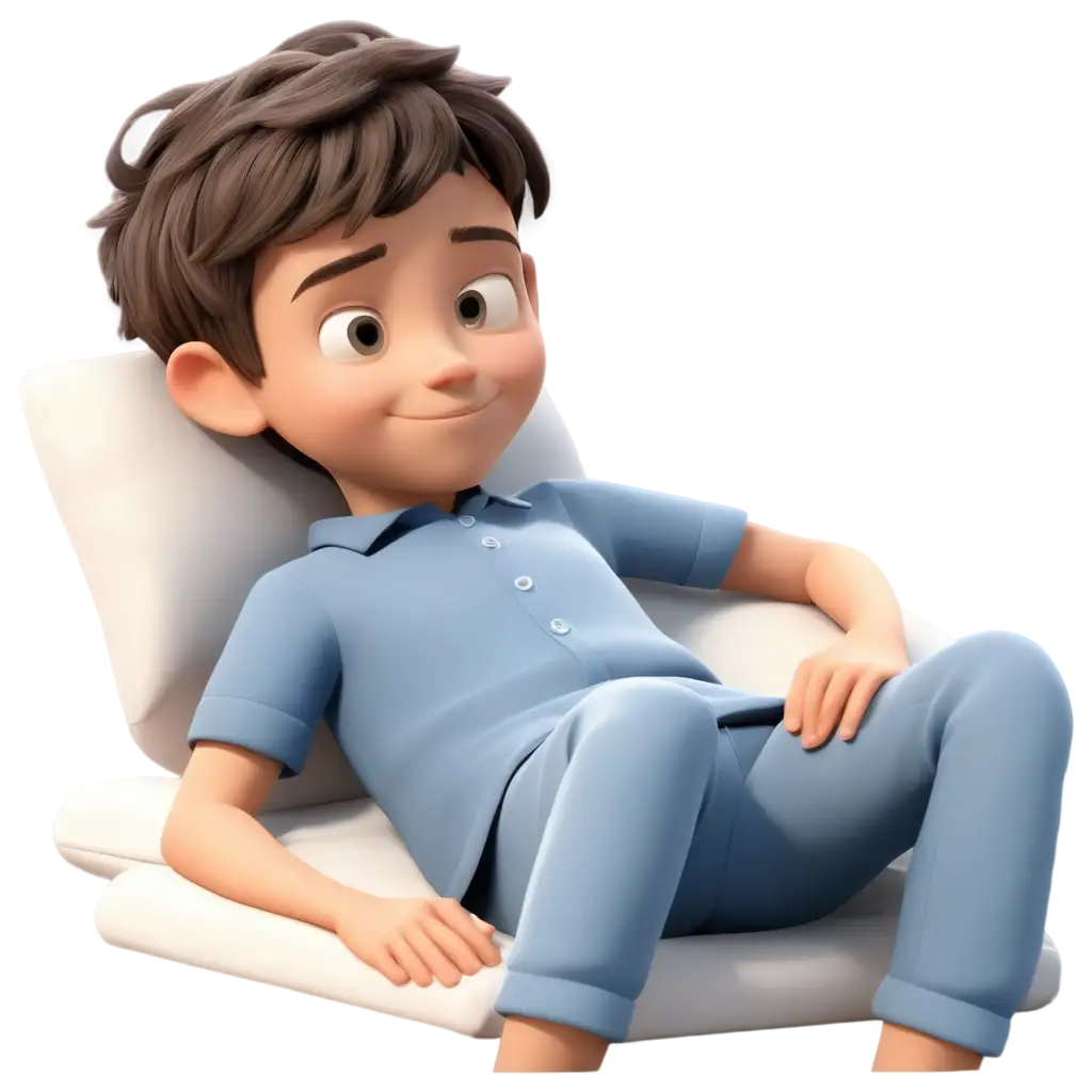 3D-Cartoon-PNG-Image-of-a-10YearOld-Boy-in-Pajamas-Sleeping-on-a-Bed-Perfect-for-Kids-Content-and-More