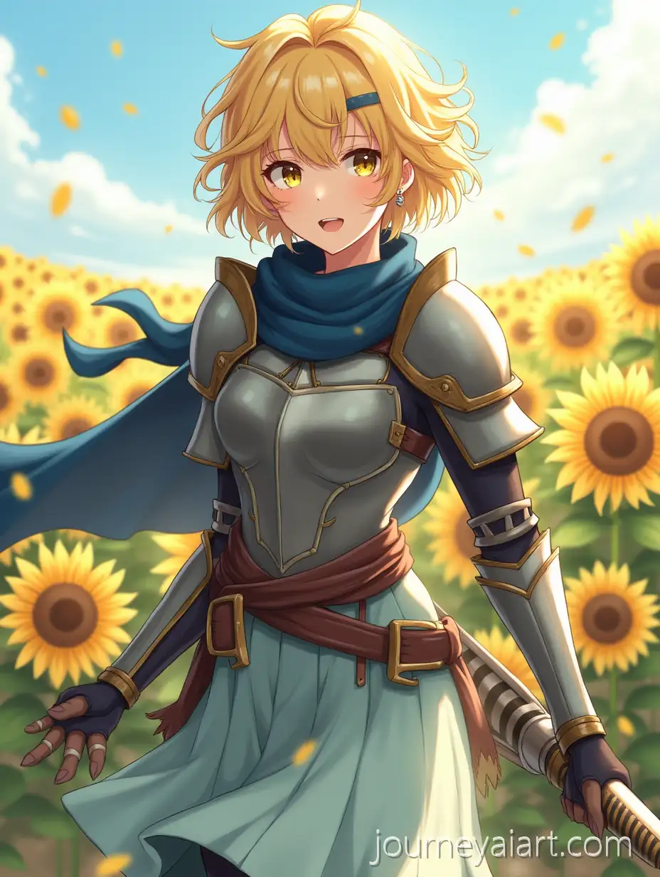 Blonde-Warrior-Girl-in-Dynamic-Battle-Pose-with-Sunflowers-and-Armor