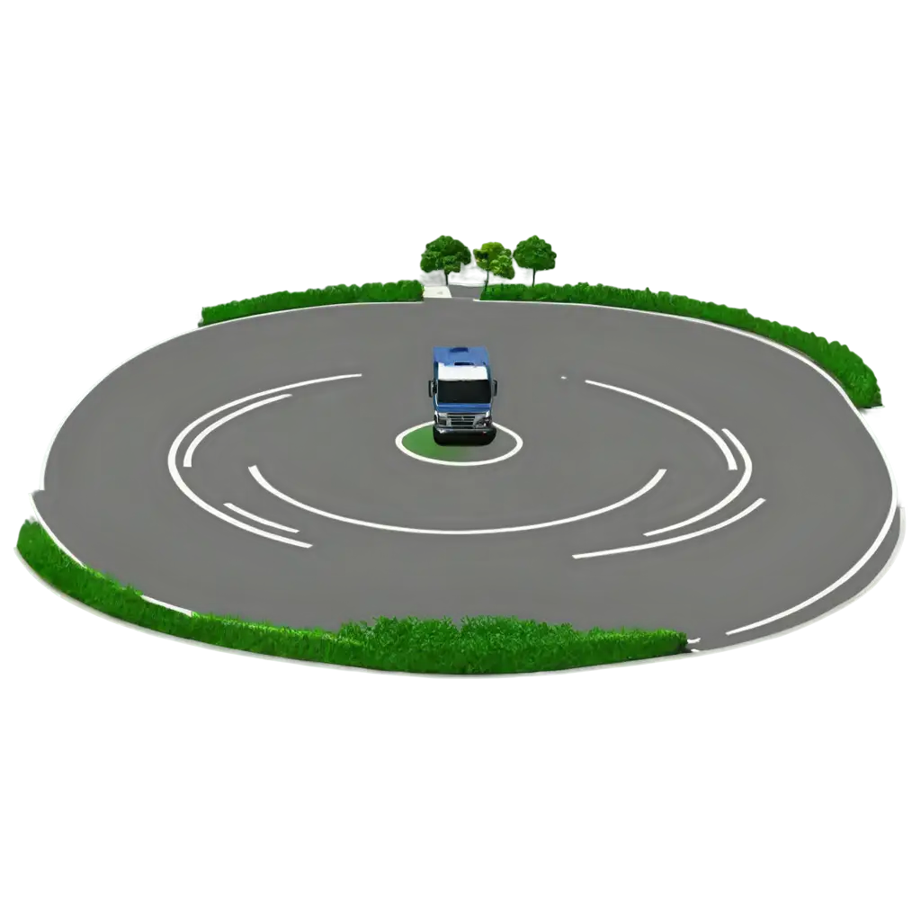 Image of truck making a roundabout