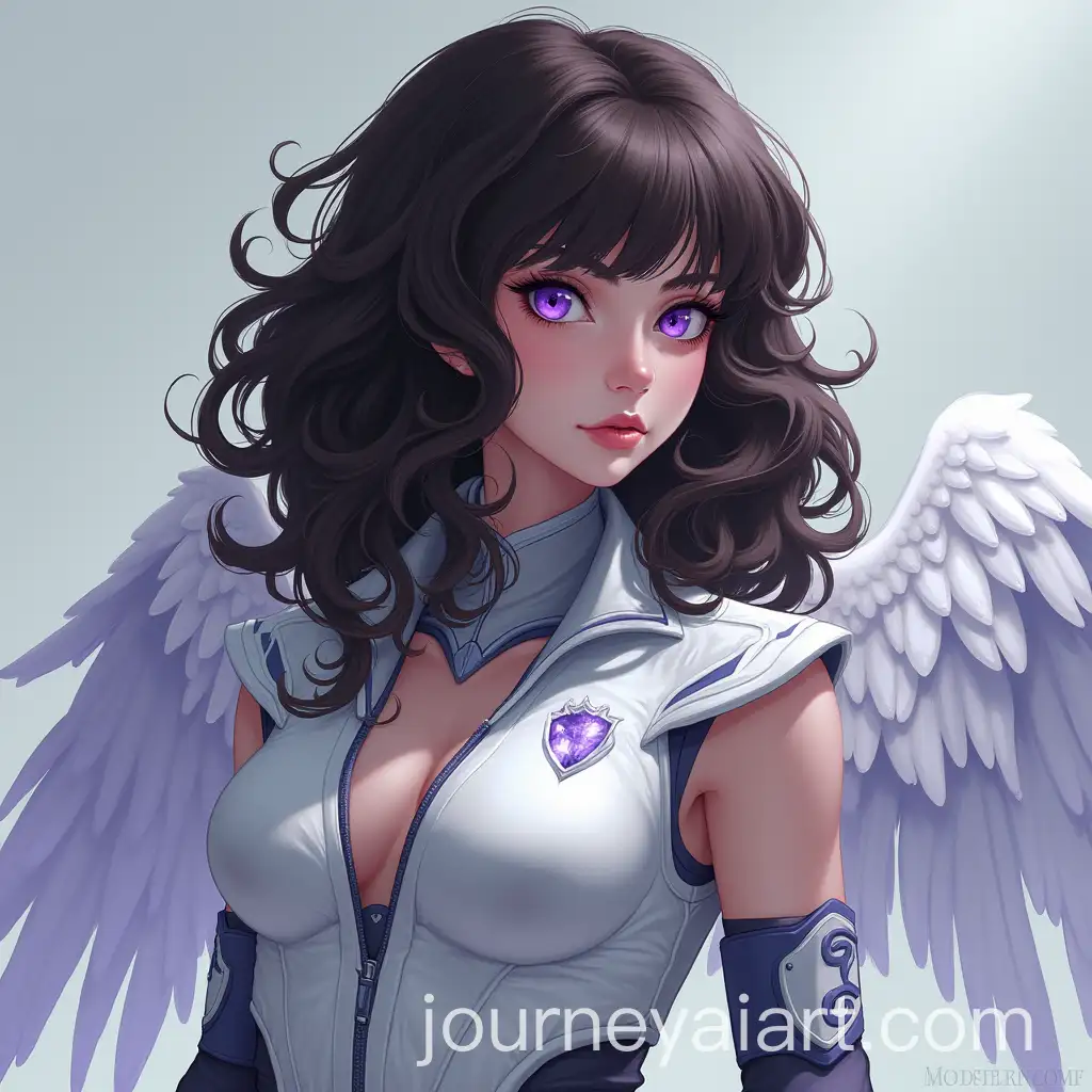 Curly-Haired-Woman-with-White-Wings-in-Mortal-Kombat-Attire