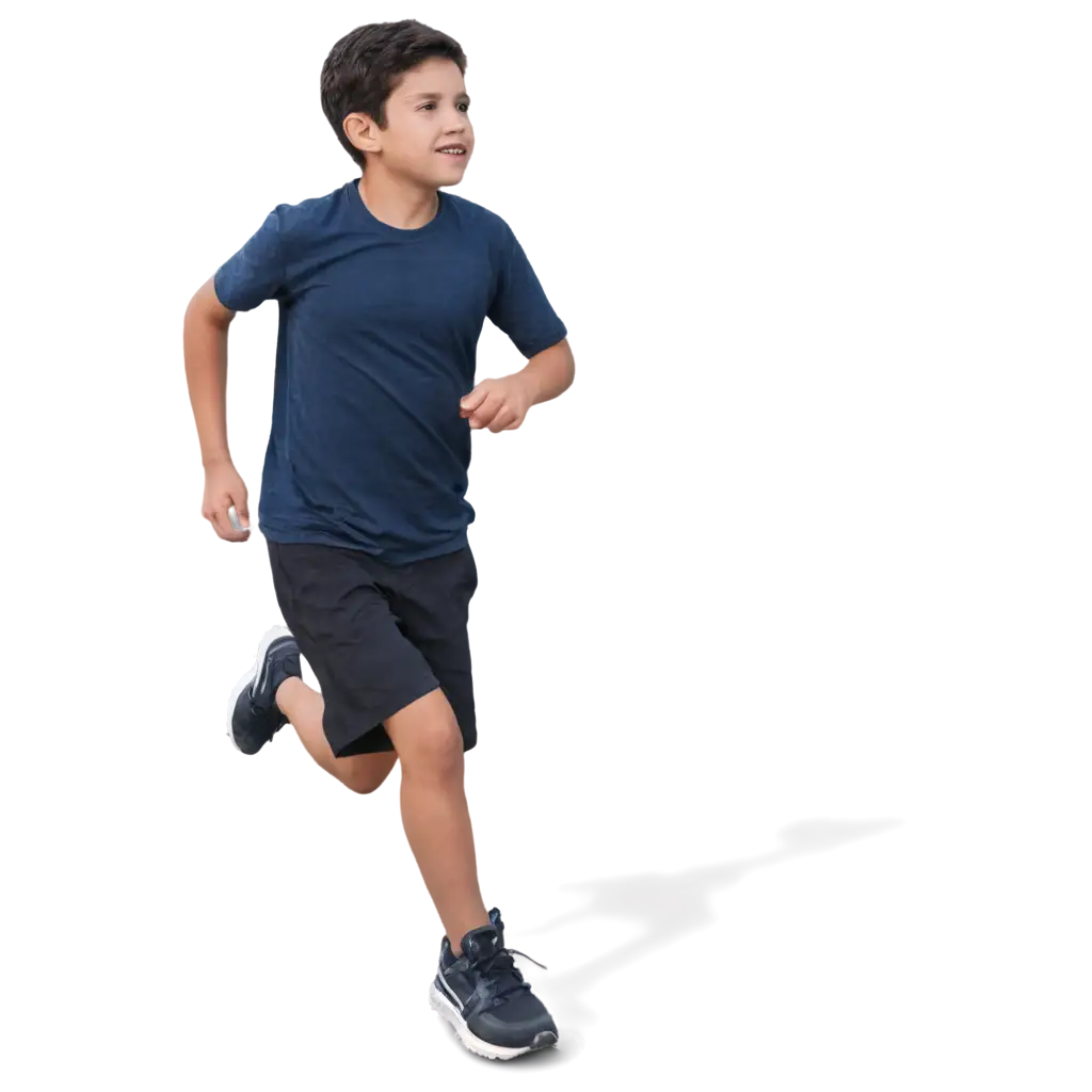 a boy running morning walk